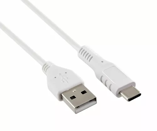 Cavo di ricarica DINIC USB tipo C a A, spina tipo C a A, 5V, 3A, bianco, confezione promozionale DINIC, 1,5 m